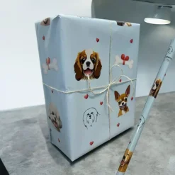 Cotonshoppens gavepapir med hunderacer