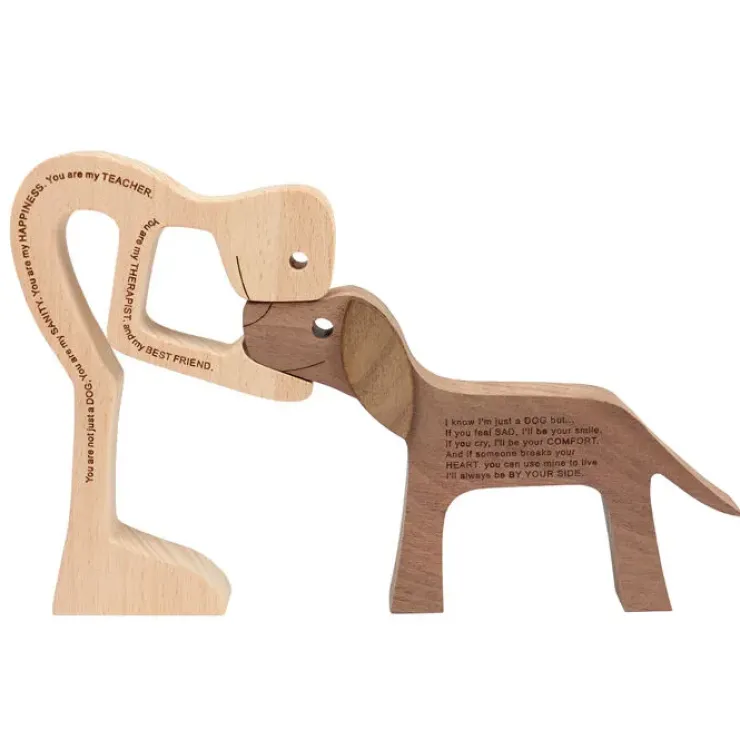 Dog Love træfigur sæt | M. Tekst