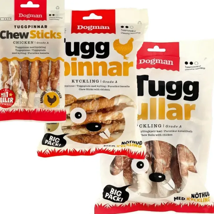 Dogman Tyggepinde med kylling | Fra 75g