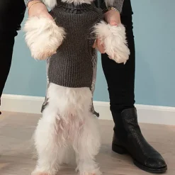 Grå hundesweater med snefnug