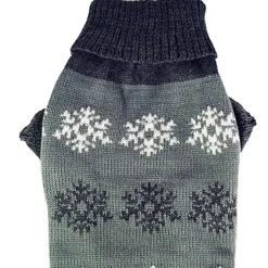 Grå hundesweater med snefnug
