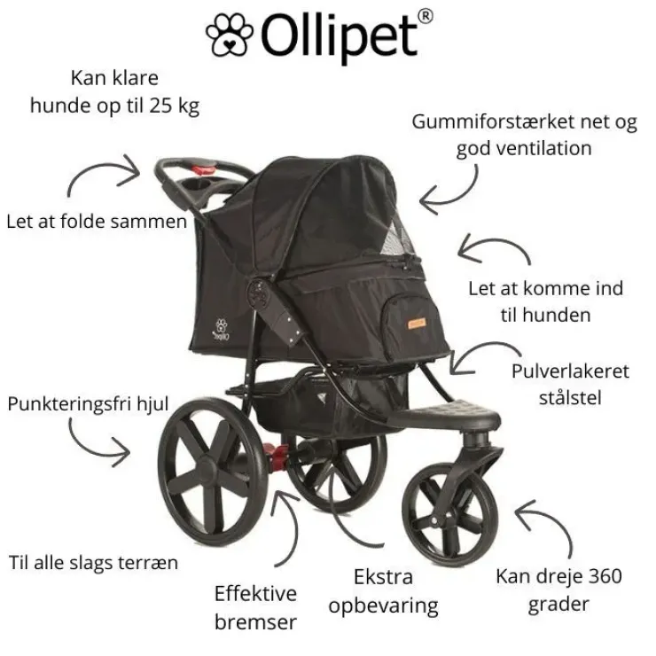 Ollipet Hundeklapvogn Lucca | Terrængående