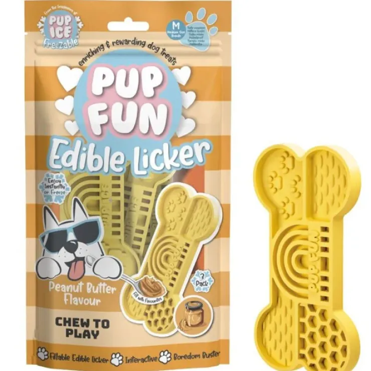 Pup Fun Spiselig slikkeplade | Peanut 3stk.