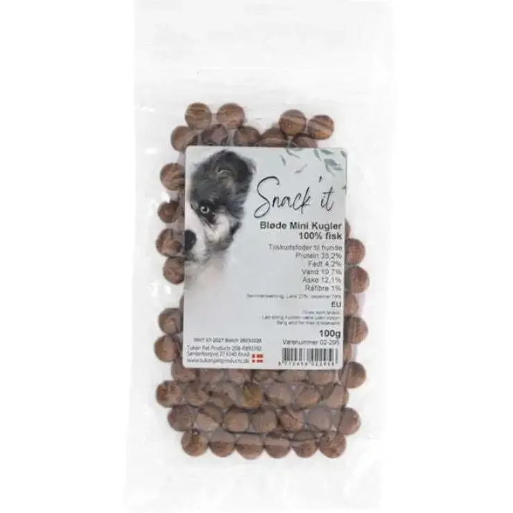Snack'it Bløde Mini Kugler, singleprotein | 100g