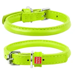 Waudog Rundsyet Læder Halsbånd